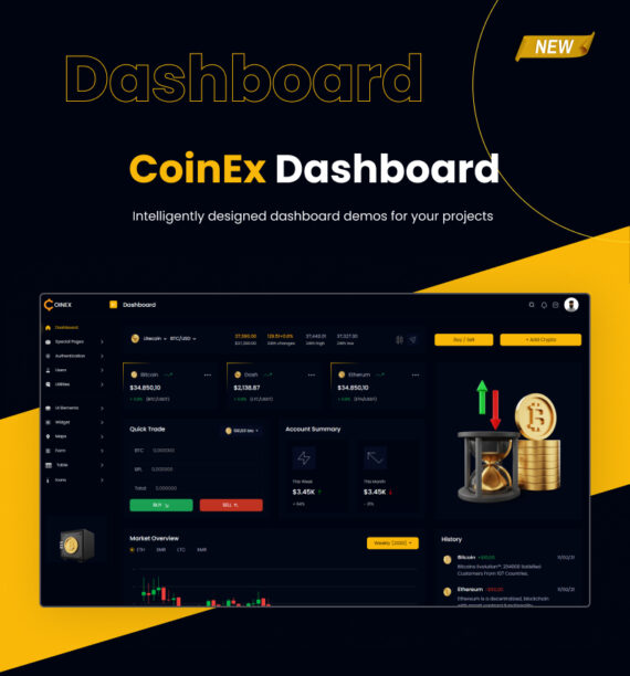 COINEX - Crypto Currency Admin Dashboard Template