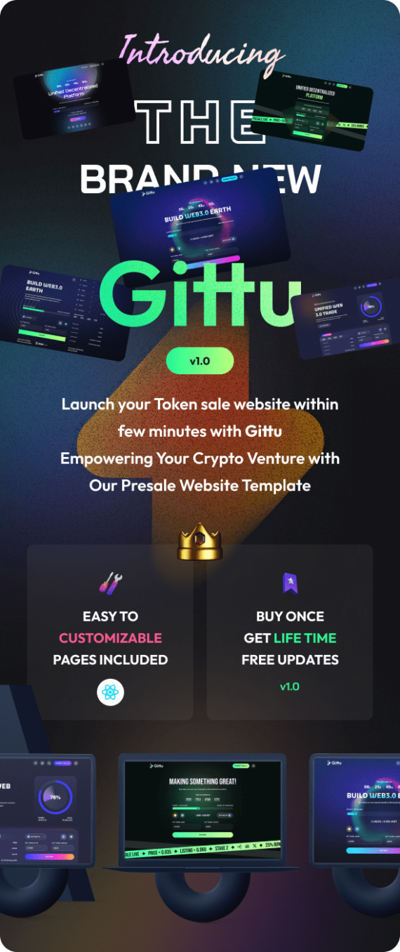 Gittu - ICO, IDO Token Presale React JS Template